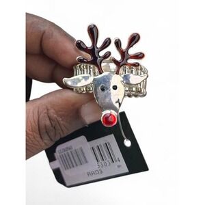 Reindeer Ring NWT Rudolph Red Nose Stretch Band Christmas Lover Holiday Party OS